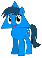 Size: 1000x1400 | Tagged: safe, artist:batbow, oc, oc:triangle mare, earth pony, pony, female, happy, immatoonlink, mare, particle mare, simple background, smiling, transparent background, triangle, vector