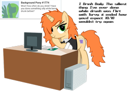 Size: 750x547 | Tagged: safe, artist:thunder-blur, oc, oc:tipsy sip, pony, unicorn, ask the bar twins, solo