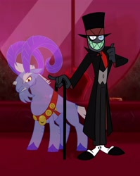 Size: 4161x5228 | Tagged: safe, grogar, ghost, black hat (villainous), cartoon network, duo, real grogar, spirit, villainous