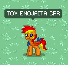 Size: 231x219 | Tagged: safe, oc, oc:cometa rojizo, pegasus, pony, angry, cute, madorable, pony town, spanish