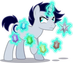 Size: 7959x6834 | Tagged: safe, artist:tacos67, oc, oc:dusk blaze, pony, unicorn, element of magic, gem, magic, male, simple background, solo, stallion, transparent background