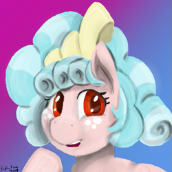 Size: 525x525 | Tagged: safe, artist:huffylime, cozy glow, pegasus, pony, bust, portrait, ribbon