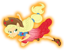 Size: 1200x940 | Tagged: safe, artist:sapphiregamgee, applejack, better together, equestria girls, applejack's hat, boots, clothes, cowboy hat, female, freckles, hat, ponied up, pony ears, simple background, solo, super ponied up, transparent background