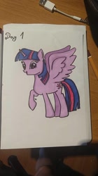 Size: 668x1197 | Tagged: safe, artist:darkwolfiesk, twilight sparkle, twilight sparkle (alicorn), alicorn, pony, solo, traditional art