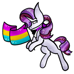 Size: 600x596 | Tagged: safe, artist:hunterthewastelander, oc, oc only, pony, unicorn, flag, horn, pride, rearing, simple background, solo, transparent background, unicorn oc, ych result