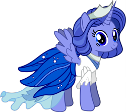 Size: 2092x1860 | Tagged: safe, artist:andrevus, oc, oc only, oc:wandering moonbeam, alicorn, pony, alicorn oc, clothes, cute, dress, jewelry, necklace, simple background, skirt, solo, tiara, transparent background