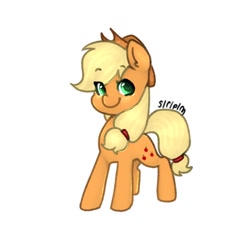 Size: 768x768 | Tagged: safe, artist:siripim111, derpibooru import, applejack, earth pony, pony, cowboy hat, cute, cutie mark, female, hat, jackabetes, looking at you, mare, simple background, smiling, solo, white background