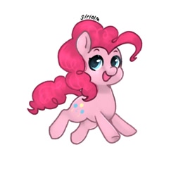 Size: 768x768 | Tagged: safe, artist:siripim111, derpibooru import, pinkie pie, earth pony, pony, cute, cutie mark, diapinkes, female, looking at you, mare, open mouth, simple background, smiling, solo, white background