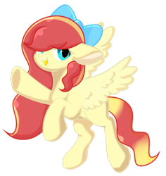 Size: 800x848 | Tagged: safe, artist:sweet sugar, oc, oc:火云skyfire, pegasus, pony, 2020 community collab, bow, derpibooru community collaboration, female, hair bow, looking at you, simple background, solo, transparent background