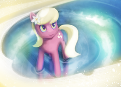 Size: 3200x2300 | Tagged: safe, artist:yunnecora, lily, lily valley, earth pony, pony, female, flower, mare, reflection, solo, water