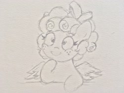 Size: 4032x3024 | Tagged: safe, artist:cloudypie2003, cozy glow, pegasus, pony, cozybetes, cute, darla dimple, looking at you, ponified, sketch, smiling, solo, traditional art