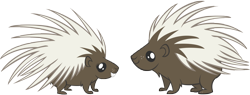 Size: 1280x487 | Tagged: safe, artist:andoanimalia, porcupine, winter wrap up, animal, duo, looking at each other, simple background, transparent background, vector