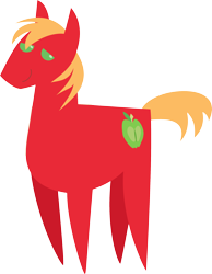 Size: 2000x2578 | Tagged: safe, artist:secret-asian-man, edit, editor:slayerbvc, big macintosh, earth pony, pony, accessory-less edit, male, missing accessory, pointy ponies, simple background, solo, stallion, transparent background, vector, vector edit