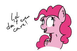 Size: 1500x1000 | Tagged: safe, artist:kippzu, pinkie pie, pony, doodle, lol, open mouth, reaction image, simple background, solo, transparent background