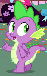 Size: 448x720 | Tagged: safe, screencap, spike, dragon, yakity-sax, claws, cropped, male, solo, tail, winged spike