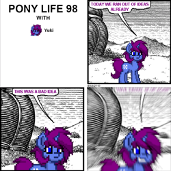 Size: 784x783 | Tagged: safe, artist:juju2143, oc, oc:yuki kagayaki, pony, unicorn, horse life 98, microsoft comic chat, pony town, radial blur