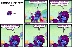 Size: 824x543 | Tagged: safe, artist:juju2143, oc, oc:yuki kagayaki, pony, unicorn, 2020, horse life 98, microsoft comic chat, pony town