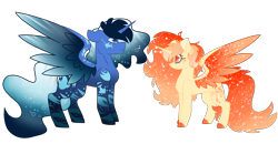 Size: 4500x2348 | Tagged: safe, artist:crazysketch101, oc, oc:abyss, oc:pheonix, alicorn, pony, next generation, royalty, shipping