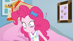 Size: 1675x945 | Tagged: safe, screencap, pinkie pie, better together, equestria girls, holidays unwrapped, bags under eyes, blizzard or bust, female, geode of sugar bombs, magical geodes, plusplus, shrunken pupils