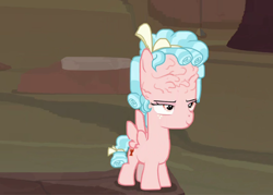 Size: 481x344 | Tagged: safe, edit, edited screencap, screencap, cozy glow, pegasus, pony, frenemies (episode), big brain, brain, female, filly, foal, solo, tfw to intelligent, wat