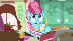 Size: 1920x1080 | Tagged: safe, screencap, cup cake, pony, the big mac question, batter, food, solo, strawberry