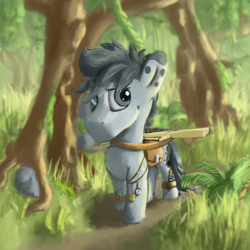 Size: 1600x1600 | Tagged: safe, artist:geljado, oc, oc only, oc:broken symmetry, earth pony, pony, colored, digital art, digital painting, jungle, male, solo