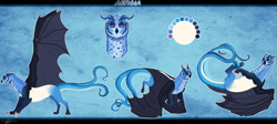 Size: 1861x836 | Tagged: safe, artist:bijutsuyoukai, oc, oc:aergia, draconequus, female, reference sheet, solo