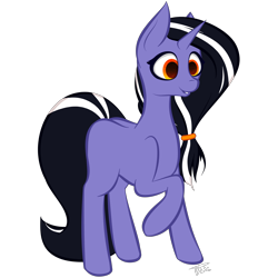 Size: 5000x5000 | Tagged: safe, artist:kids-in-the-corner, artist:those kids in the corner, oc, pony, unicorn, absurd resolution, female, hairtie, mare, one hoof raised, ponytail, smiling, solo, transparent