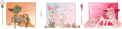 Size: 5262x1262 | Tagged: safe, artist:lunawolf28, oc, oc only, oc:cherry blossoms, oc:lady rose, oc:sunny flower, earth pony, pony, female, hat, mare, staff, witch hat