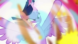 Size: 1280x720 | Tagged: safe, screencap, twilight sparkle, twilight sparkle (alicorn), alicorn, pony, twilight's kingdom, angry, force field, gritted teeth, implied lord tirek, shield, solo