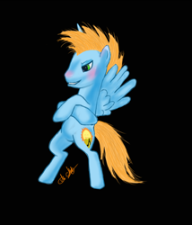 Size: 600x700 | Tagged: safe, artist:breyerlover234, oc, oc only, oc:harmony star, alicorn, alicorn oc, bipedal, black background, crossed hooves, male, simple background, solo, stallion