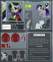 Size: 822x971 | Tagged: safe, artist:reterica, edit, oc, oc:moonsonat, pony, unicorn, reference sheet, text