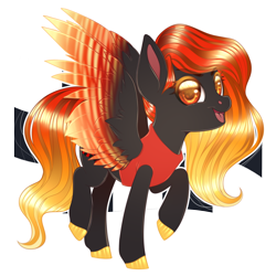 Size: 1024x1024 | Tagged: safe, artist:sadelinav, oc, oc:fire drift, pegasus, pony, colored wings, female, mare, multicolored wings, solo, wings