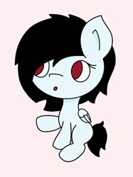 Size: 720x961 | Tagged: safe, artist:lightning135, oc, oc:kleo, pegasus, pony, female, filly, offspring, open mouth, parent:oc:deren, parent:oc:lightwave, parents:oc x oc, raised hoof, simple background, sitting