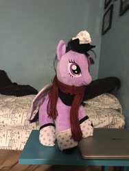 Size: 3024x4032 | Tagged: safe, twilight sparkle, twilight sparkle (alicorn), alicorn, pony, build-a-bear, clothes, crown, jewelry, photo, plushie, regalia, scarf, socks, solo