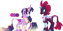 Size: 1058x531 | Tagged: safe, artist:arcticwinds143, tempest shadow, twilight sparkle, twilight sparkle (alicorn), alicorn, pony, female, lesbian, shipping, simple background, tempestlight, transparent background