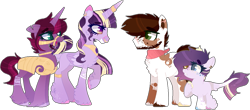 Size: 1155x510 | Tagged: safe, artist:thescarredmoon, pipsqueak, tempest shadow, twilight sparkle, pony, bisexual, family, female, lesbian, magical lesbian spawn, male, offspring, parent:pipsqueak, parent:tempest shadow, parent:twilight sparkle, parents:tempestlight, parents:twisqueak, polyamory, shipping, straight, tempestlight