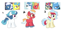 Size: 800x381 | Tagged: safe, artist:skeleshibe, earth pony, pony, unicorn, base used, blank flank, crack ship offspring, magical gay spawn, magical lesbian spawn, offspring, parent:big macintosh, parent:fancypants, parent:lemon hearts, parent:moondancer, parent:night glider, parent:trixie, simple background, transparent background