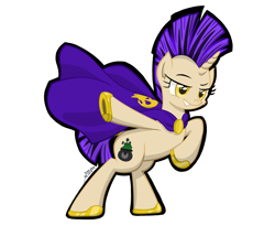 Size: 3500x3000 | Tagged: safe, artist:template93, oc, oc:bela, pony, unicorn, cape, clothes, commission, horseshoes, mohawk, skull