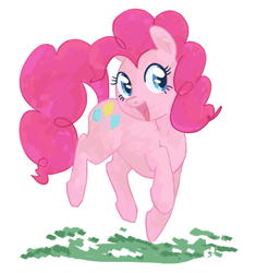 Size: 657x700 | Tagged: safe, artist:floppyneko, pinkie pie, earth pony, pony, cute, diapinkes, female, mare, open mouth, simple background, solo, white background