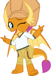 Size: 5350x7742 | Tagged: safe, edit, editor:crisx284, smolder, dragon, clothes, cosplay, costume, crossover, digimon, digimon frontier, dragoness, female, simple background, solo, tommy himi, transparent background