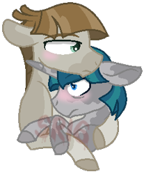 Size: 258x311 | Tagged: safe, artist:superrosey16, mudbriar, stygian, pony, crack shipping, gay, male, shipping, simple background, styginthemud, transparent background