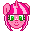 Size: 35x34 | Tagged: safe, artist:cherrydayz, oc, oc only, oc:cherry days, pony, unicorn, bust, female, horn, mare, pixel art, simple background, solo, transparent background, unicorn oc