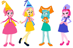 Size: 1047x682 | Tagged: safe, artist:meganthecutegirl1997, artist:selenaede, human, equestria girls, barely eqg related, base used, cape, care bears, cheer bear, clothes, crossover, crown, dress, equestria girls style, equestria girls-ified, gown, jewelry, love-a-lot bear, princess, princess dress, regalia, shoes, treat heart pig, wish bear