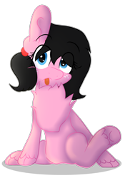 Size: 1503x2146 | Tagged: safe, artist:moonlightdisney5, oc, oc only, oc:moonlight, earth pony, pony, 2020 community collab, behaving like a cat, caught, chest fluff, derpibooru community collaboration, female, fluffy, freckles, simple background, solo, tongue out, transparent background, unshorn fetlocks
