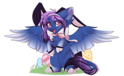 Size: 1882x1152 | Tagged: safe, artist:monogy, oc, oc:aurora (zenzii), pegasus, pony, animal costume, bunny costume, clothes, costume, female, mare, simple background, solo, transparent background