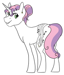 Size: 2677x3140 | Tagged: safe, artist:phobicalbino, sweetie belle, pony, unicorn, alternate cutie mark, cutie mark, ear piercing, earring, female, headcanon, jewelry, large cutie mark, mare, piercing, simple background, solo, white background