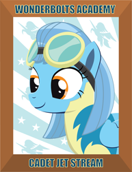 Size: 2551x3301 | Tagged: safe, artist:samoht-lion, oc, oc only, oc:jet stream, pegasus, pony, clothes, female, goggles, mare, pegasus oc, smiling, solo, uniform, wings, wonderbolt trainee uniform