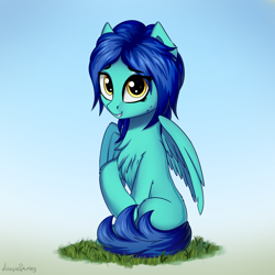 Size: 2000x2000 | Tagged: safe, artist:adagiostring, oc, pegasus, pony, art, cute, high res, looking at you, present, solo