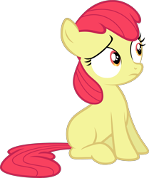 Size: 2197x2629 | Tagged: safe, artist:qazwsx302, edit, editor:slayerbvc, apple bloom, earth pony, pony, accessory-less edit, cropped, female, filly, missing accessory, simple background, sitting, solo, transparent background, vector